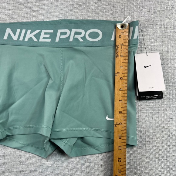 Nike Pro Dri-FIT Compression Shorts Women M Green White Athleisure CZ9857 NEW - Picture 7 of 11